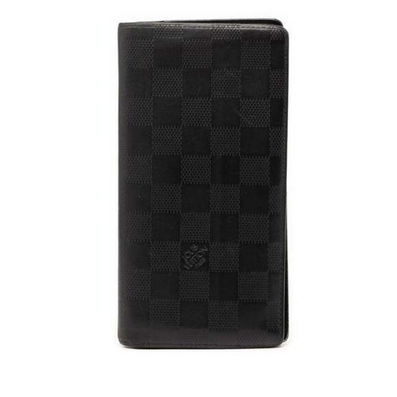 Louis Vuitton Damier Infini Portefeuille Brazza Long Wallet N63010 Onyx Black...
